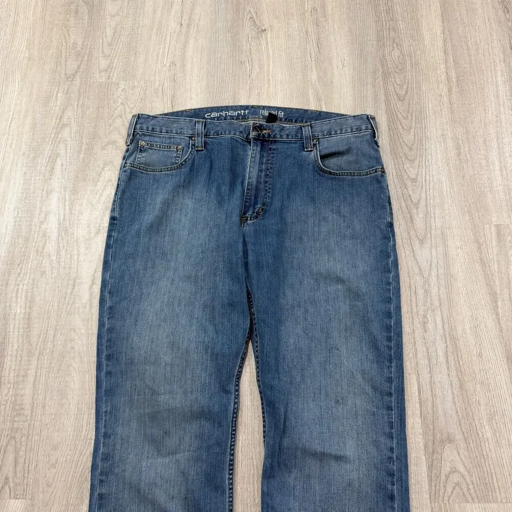 Carhartt Rugged Flex Jeans Men's 38x30 Blue Denim Workwear Work Stretch Outdoors